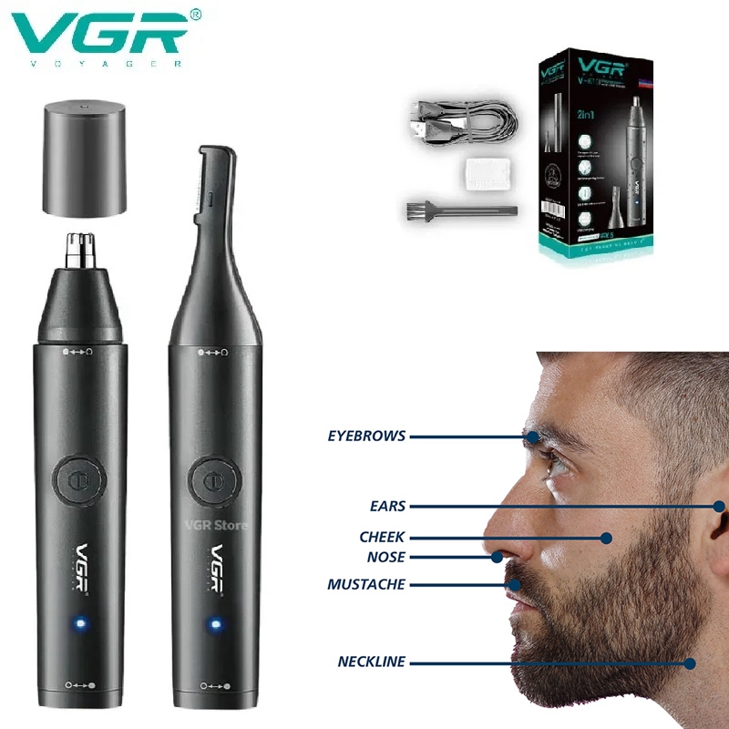 Nose Trimmer - VGR قابل للغسل الأنف الشعر المتقلب