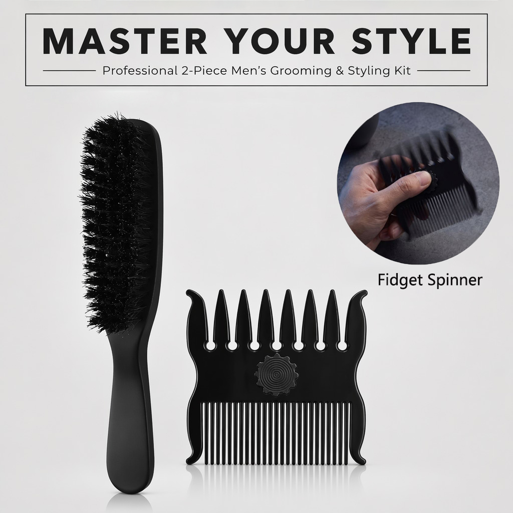 طقم مشط تصفيف الشعر 360 (1/2 ق - مراجعة Men'S Grooming Hairstyles وسعره