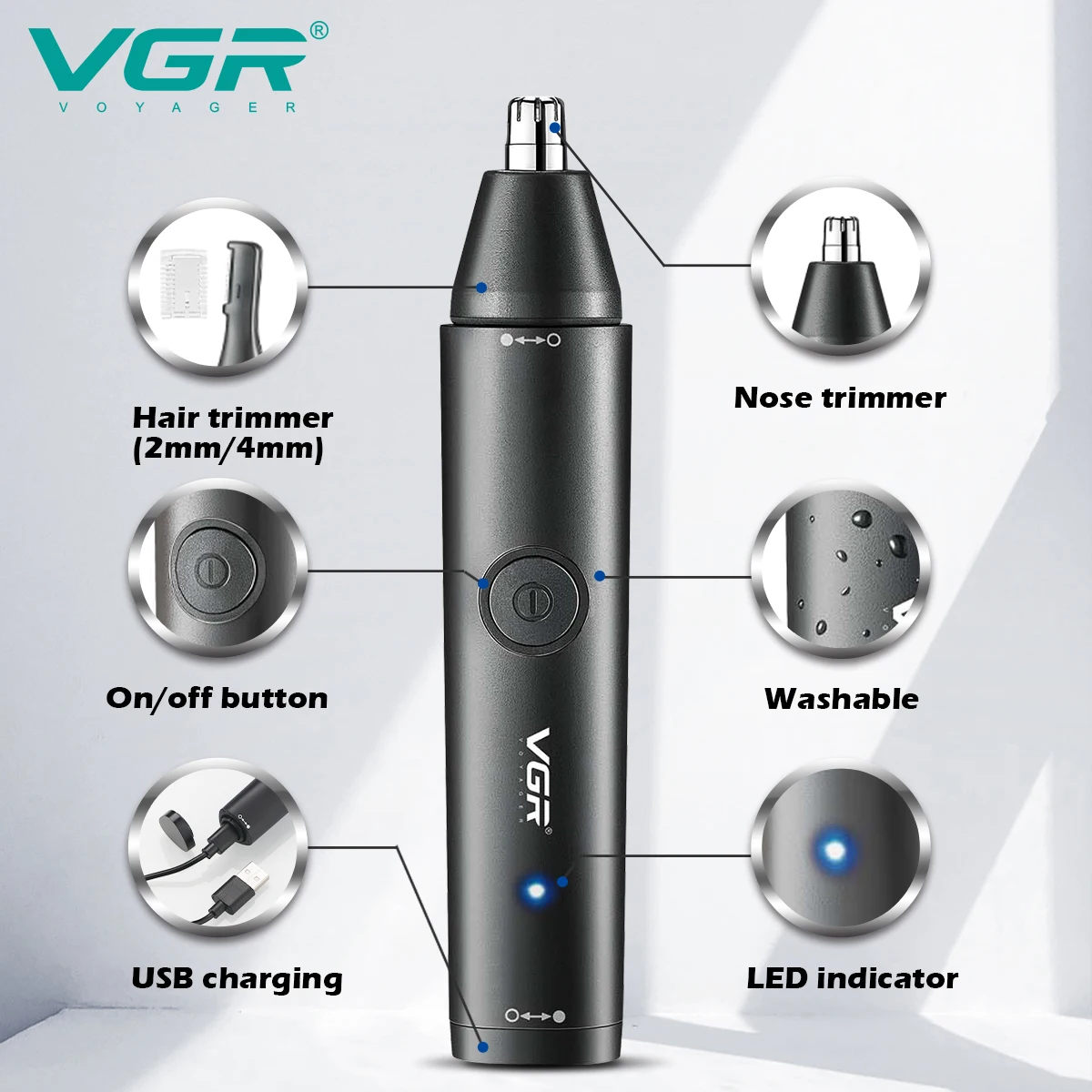 VGR قابل للغسل الأنف الشعر الم - مراجعة Nose Trimmer وسعره